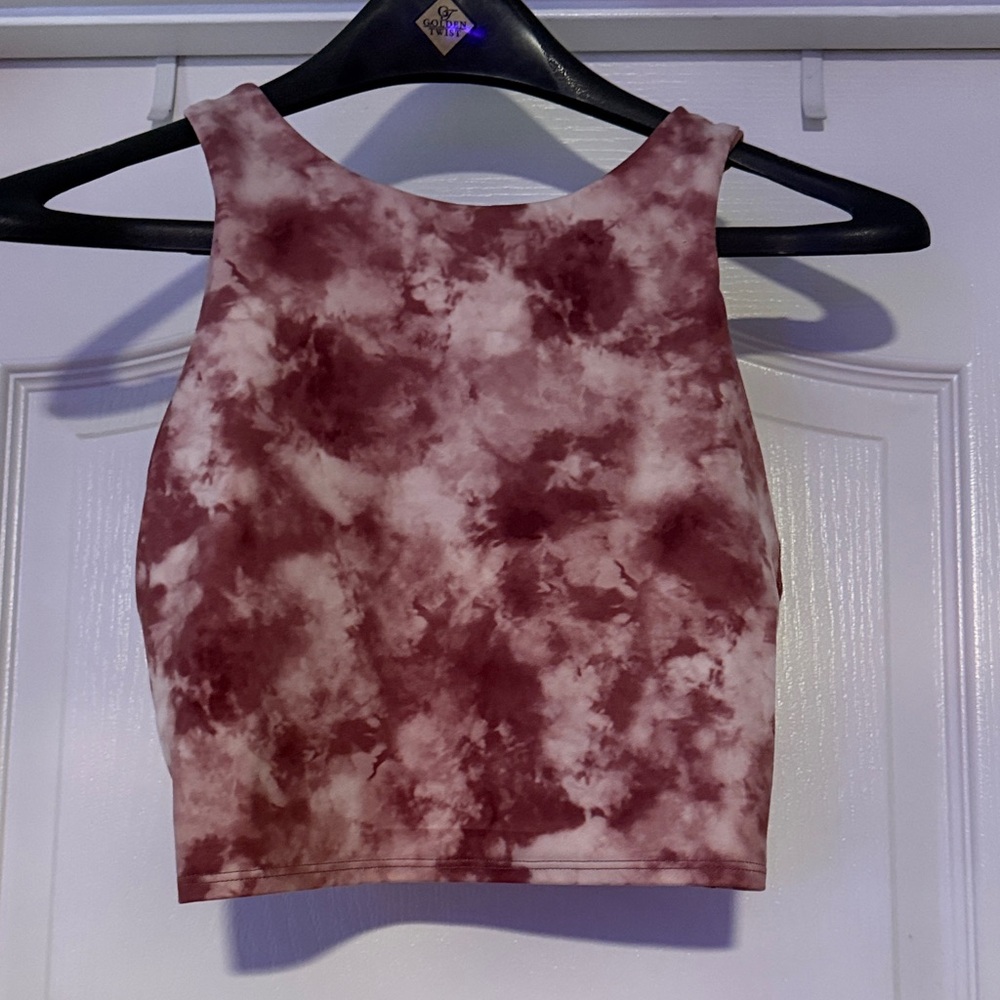 Athleta High Neck Crop Tank Top - Mauve Pink